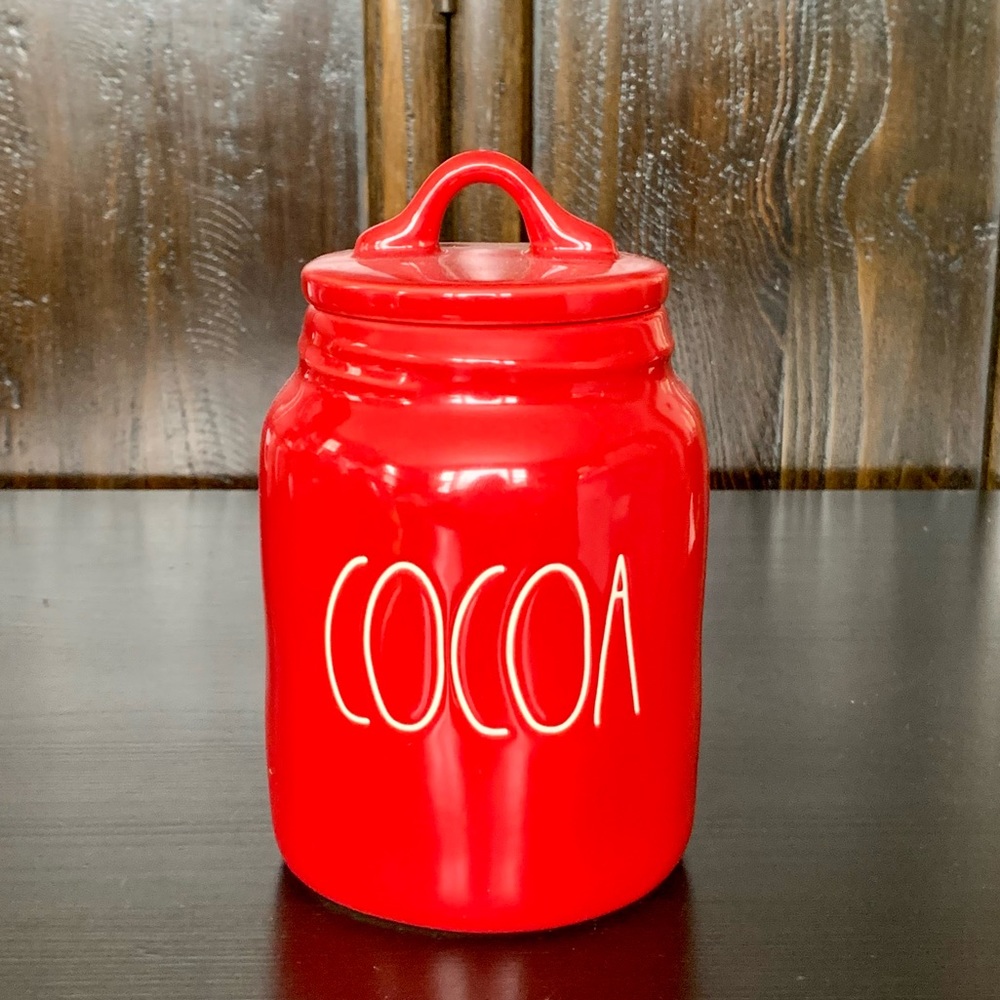 Rae Dunn COCOA Red Baby Canister with Flat Lid